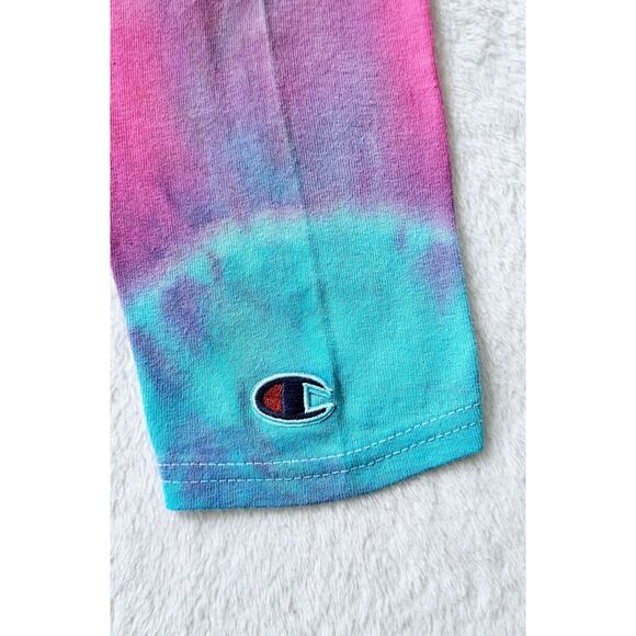 mens CHAMPION tie-dye pullover long sleeve ooak vintage Y2K cotton t-shirt top m - Picture 3 of 10